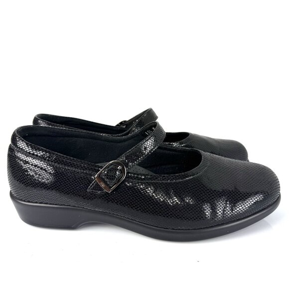 SAS Tripad Shoes Womens 10.5 M Black Maria Snake Print Buckle Mary Jane Comfort - Picture 3 of 11